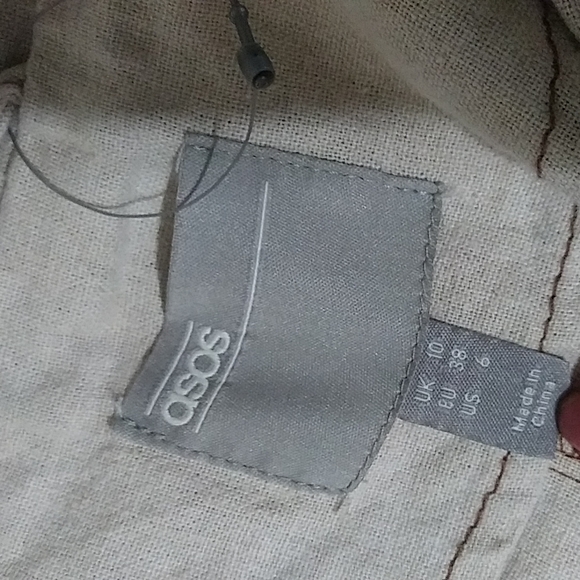 Asos Linen Parka Utility Oversized Jacket Women's Sz 6 - Picture 9 of 13